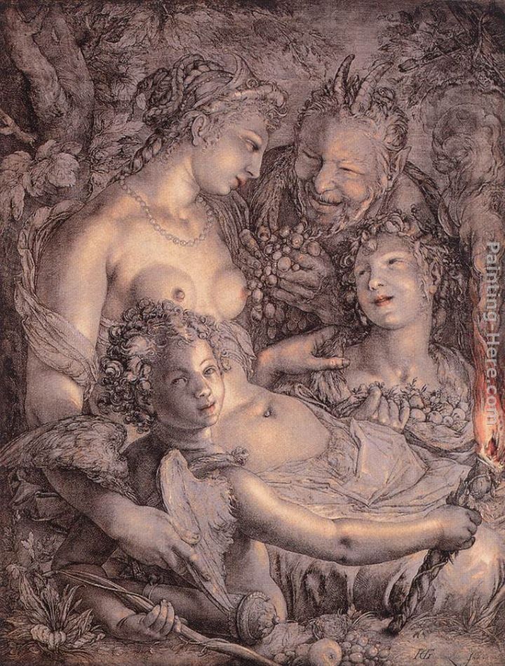 Hendrick Goltzius Without Ceres and Bacchus, Venus would Freeze